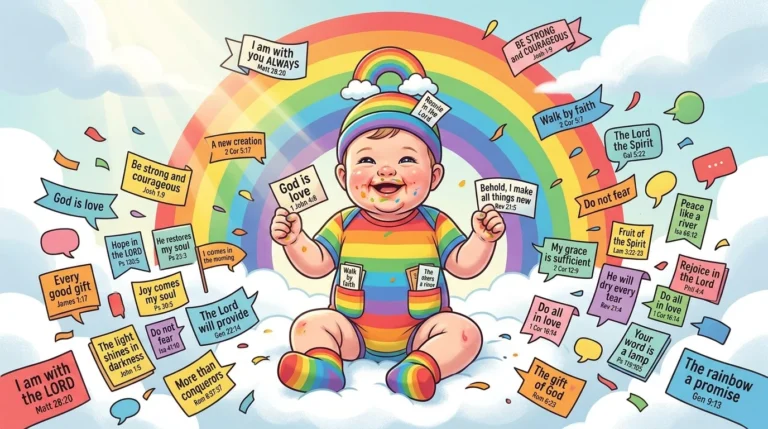 Rainbow Baby with 25 Inspirational Bible Verses